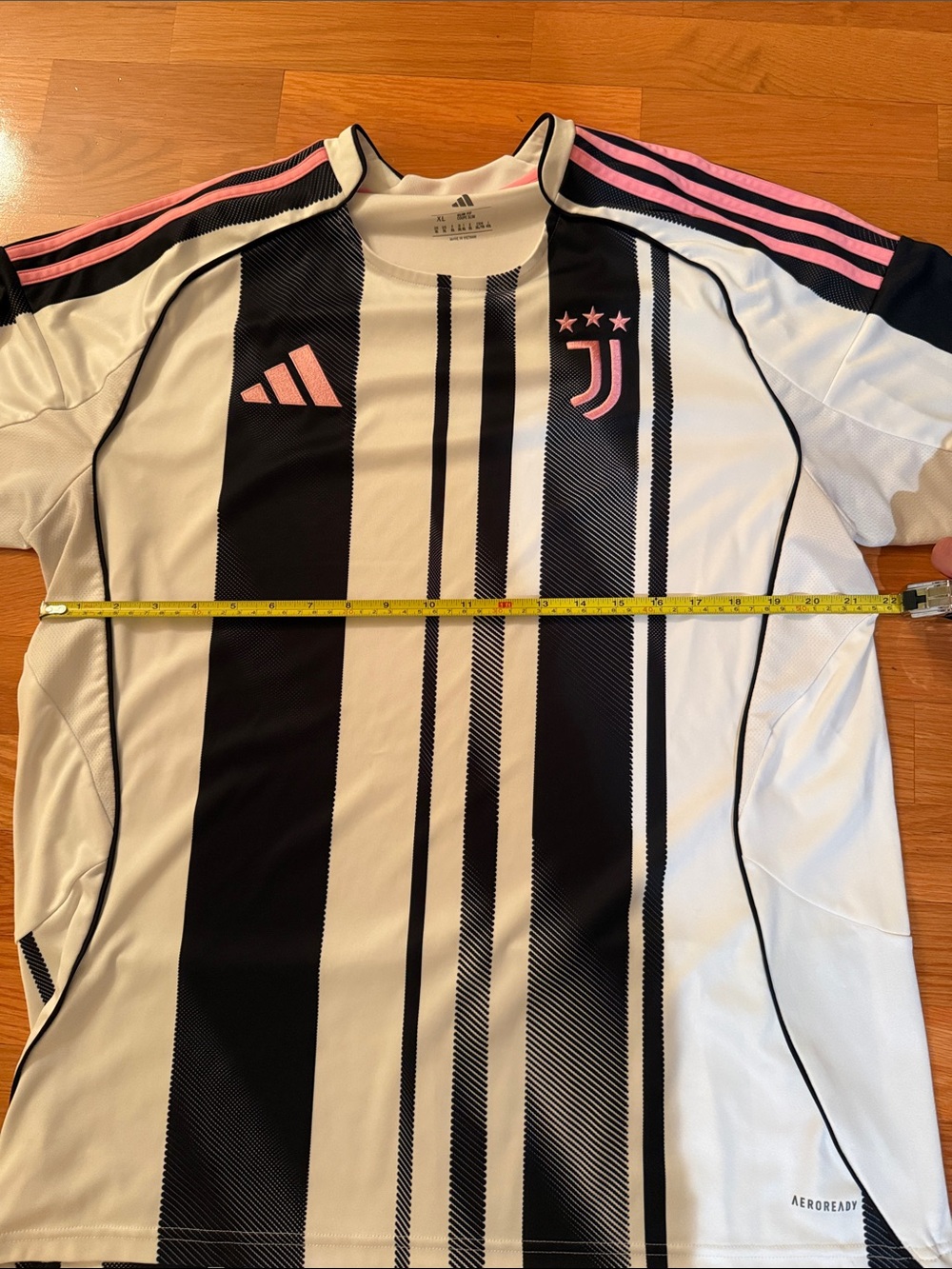 adidas Black, White & Pink Juventus Home Soccer Jersey - Picture 4 of 6